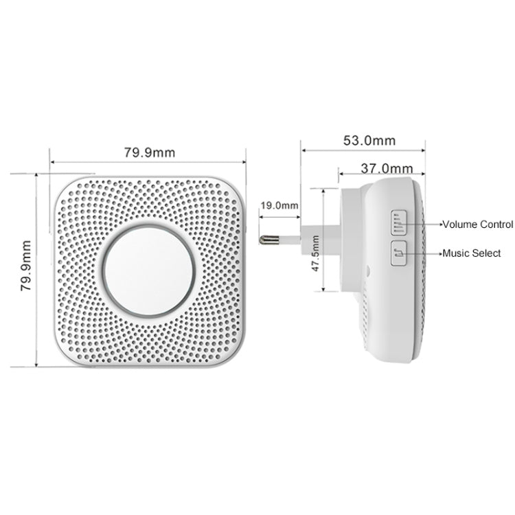 PJ-16 Intelligent Wireless Doorbell with 8-level Volume Adjustable & 36 Ringtones, EU Plug PJ-16 Intelligent Wireless Doorbell with 8-level Volume Adjustable & 36 Ringtones, EU Plug